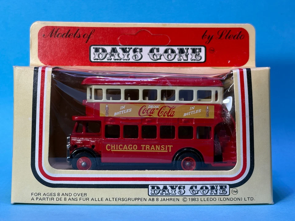 1986 Lledo Days Gone Diecast Car MIB 16 AEC Chicago Transit Bus COKE Coca Cola - Image 2 of 3