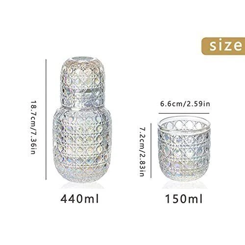 Jarra de agua de cabecera 1 jarra 15,7 oz y 1 vaso 5,4 oz. Foto 4 de 4