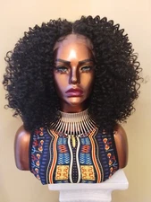 Curly Lace Front Wig | African American Wig |  Kinky Curly Wig | Heat Resistant 