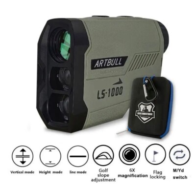 ARTBULL 1000 Yards Laser Golf Entfernungsmesser mit Steigung Ein/Aus Vibration Magnetisch