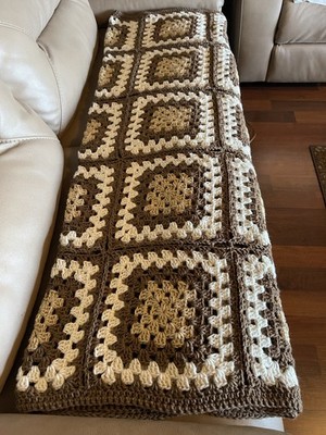 Handmade Afghan Crochet Acrylic Blanket Quilt Granny Square Throw Sofa 84 X54 