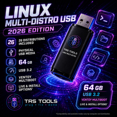 Linux USB 64GB | 26-in-1 Multiboot Media for Testing and Live Use
