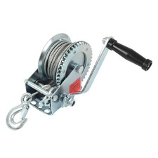 Silver High Carbon Steel 1600lbs Hand Winch Boat Winch With 10m (32ft) Cable