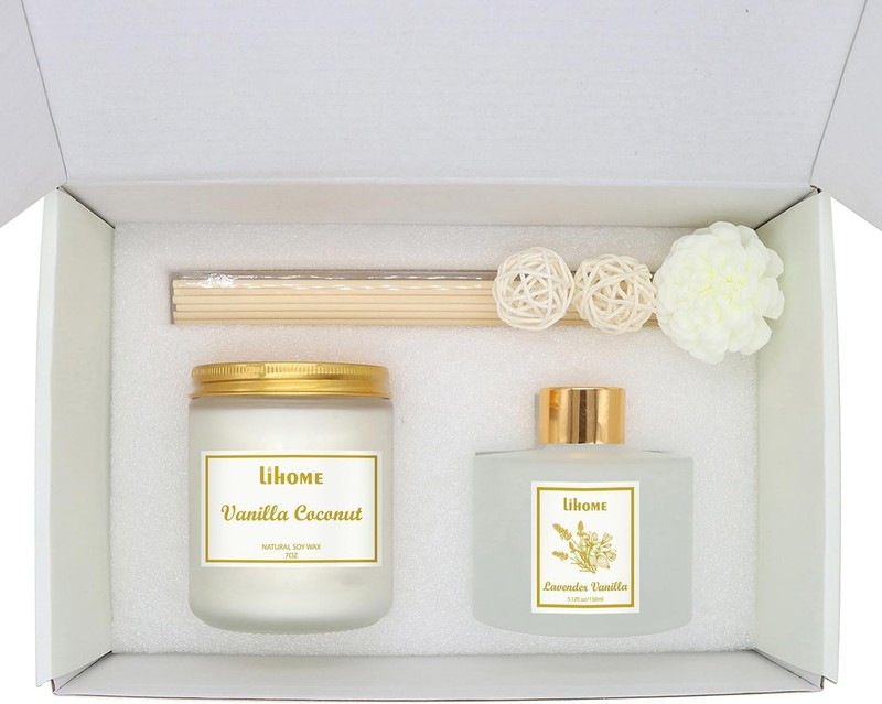 Vanilla Scented candle & Reed Diffuser set