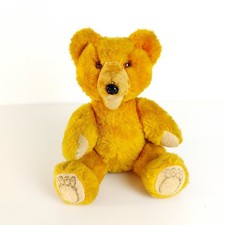Vintage mohair jointed teddy bear, golden fur, c.1960s, Sweden 