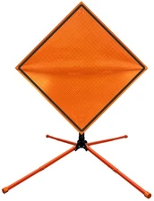 OrangeGear® 36" x 36" Reflective Vinyl Sign & Steel Single Spring Stand Kit