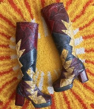 60s 70s Bespoke snakeskin patchwork platform boots Granny Takes A Trip Hippie