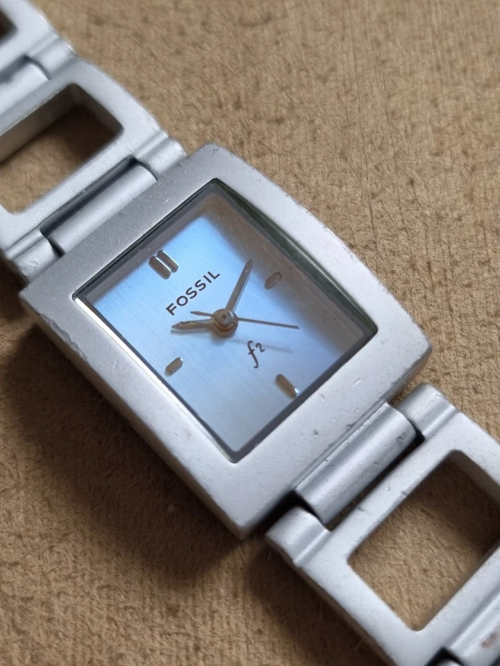 fossil ES-9224 orologio alluminio donna mm 20 x 25 argento quarzo lungo cm 17 - Immagine 3 di 4