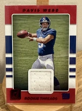 2017 Donruss Rookie Threads Davis Webb #24 *Jersey Patch Card* - NY Giants