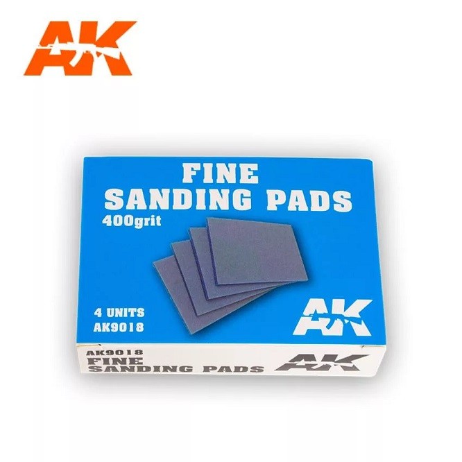 Ak Interactive AK9018 - Fine Sanding Pads 400 Grit. 4 Units - New