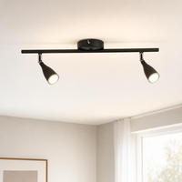 Deckenlampe Deckenleuchte Wohnzimmerlampe Schwarz Spot Verstellbar LED L 40 Cm