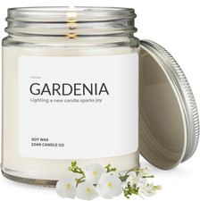 Gardenia Candle - Soy Wax Scented Candles - Long Burning Premium Hand-Poured 7oz