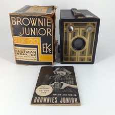 Vtg Kodak Brownie Junior Six-20 Camera 1930s Art Deco With Original Box Rare