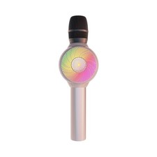 Laser LED Wireless Karaoke Microphone Rose Gold with Voice Effects