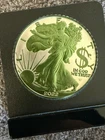 2022 1 Oz .999 Sliver American Eagle Paint It Green Signed By Designer /100!!