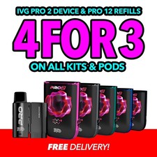 IVG Pro 2 Vape Kit & Replacement Refill Pack | Rechargeable Vape | E-Cig