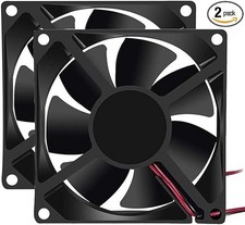 2Pcs 12V 3.14in 0.98in Fan 80mm x 80mm x 25mm Fan DC 12V 8025 Brushless