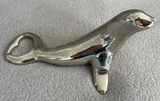 BMF N Seehund Robbe Flaschenöffner Kapselheber Silber Versilbert 14cm Schwer Geb