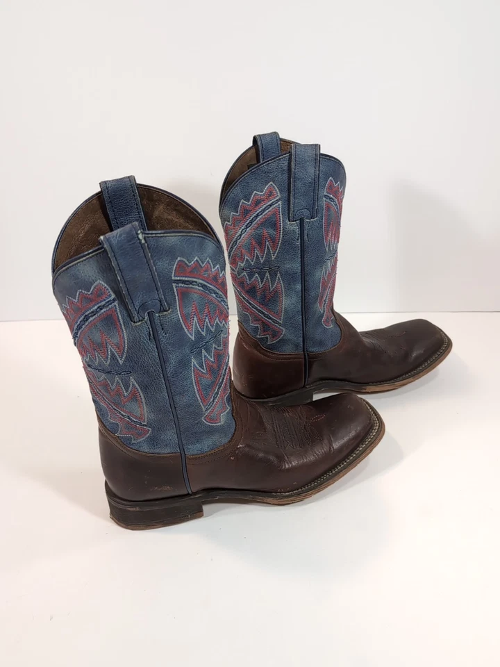 Botas vaqueras occidentales para mujer Nocona Hero Nadia azul punta cuadrada talla 8,5 B Foto 4 de 4