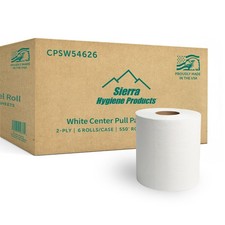 Sierra Hygiene 550’ Centerpull Paper Towels (9"x11.5") 2-Ply White - 6/Case, USA