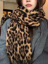 Womens Warm Pashmina Shawl Large Winter Blanket Cashmere Scarf Leopard Print