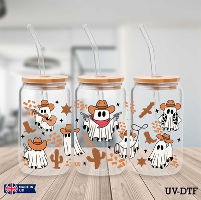 Spooky Halloween UV DTF Aufkleber - 16oz Libbey Dose Glasfolie yd463