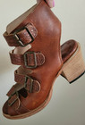 Freebird By Steven Quail Strappy Brown Leather Open Bootie Sandals Size 7 — photo 8