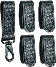 Duty Belt Keeper with Double Snaps(Set of 4) +1 Keeper with Strong Metal Key Cli