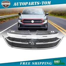 Fit 2022 2023 2024 Vw Volkswagen Jetta Front Bumper Chrome & Black Upper Grille