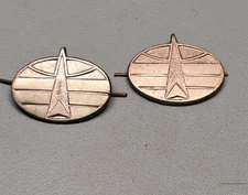 RUSSIAN AERO SPACE FORCES BUTTON HOLE PIN PAIR OF 2