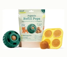 Woof Starter Pack Pupsicle Dog Toy Small, Silicone Mold & Peanut -Chicken Treats