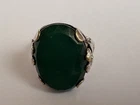 Vintage Green Uranium Glass Solitar Costume Jewelry Ring Size 3.5 (Adjustable)