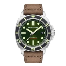 Spinnaker Hull Diver Green / Leather | Green Dial 42mm Japanese Automatic Wristw