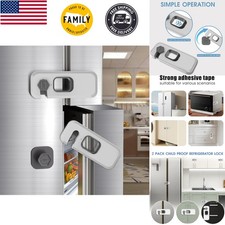 2 Pack Fridge Locks with Self Adhesive, Refrigerator Latch for Kids, Toddlers