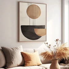 Abstract Wall Art Hand Painted on Oil Painting Canvas Black Gray Minimalism 