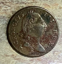 1775 Hibernia Harp half penny