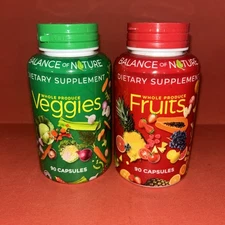 Fruits & Veggies Daily Supplement Balance' of Nature 180 Capsules! Expired 4/24