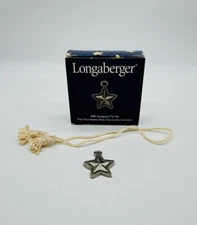 Longaberger Tie -On Basket  Inaugural Pewter Star Accessory 2001  Free Shipping