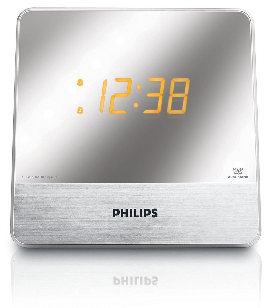 Philips AJ3231/37 Mirror Finish Dual Digital Alarm Clock AM/FM