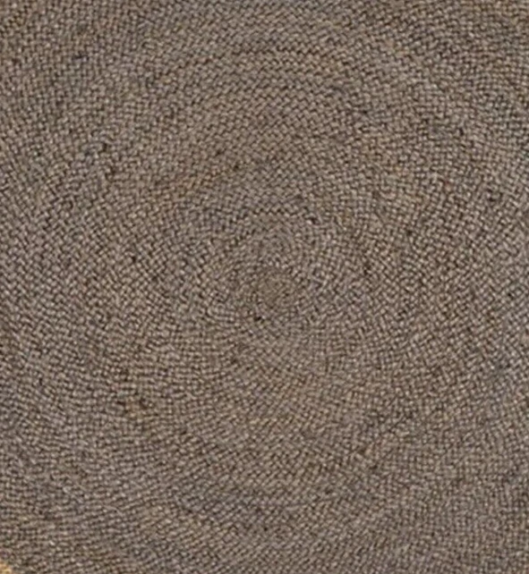 Hand Woven Jute Braided Area Rug Sisal Reversible Bedroom Round Mat 5x5 feet - Image 4 of 4