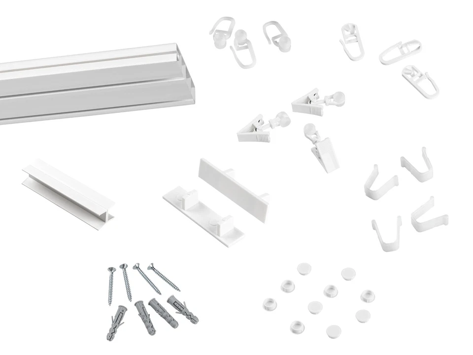 Gardinenschiene 2-läufig 1-läufig Schiene Vorhangschiene Innenlaufschiene Decken - Bild 3 von 4