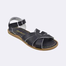 Salt Water Original Black Leather Sandals for Everyday Lifestyle for Women