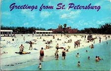 Greetings From St Petersburg Beach Vinoy Park Hotel FL Florida Postcard PM Clean