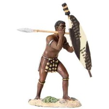 Britains Zulu War 20154 - Zulu Warrior Beating Shield with Spear 1:30 scale