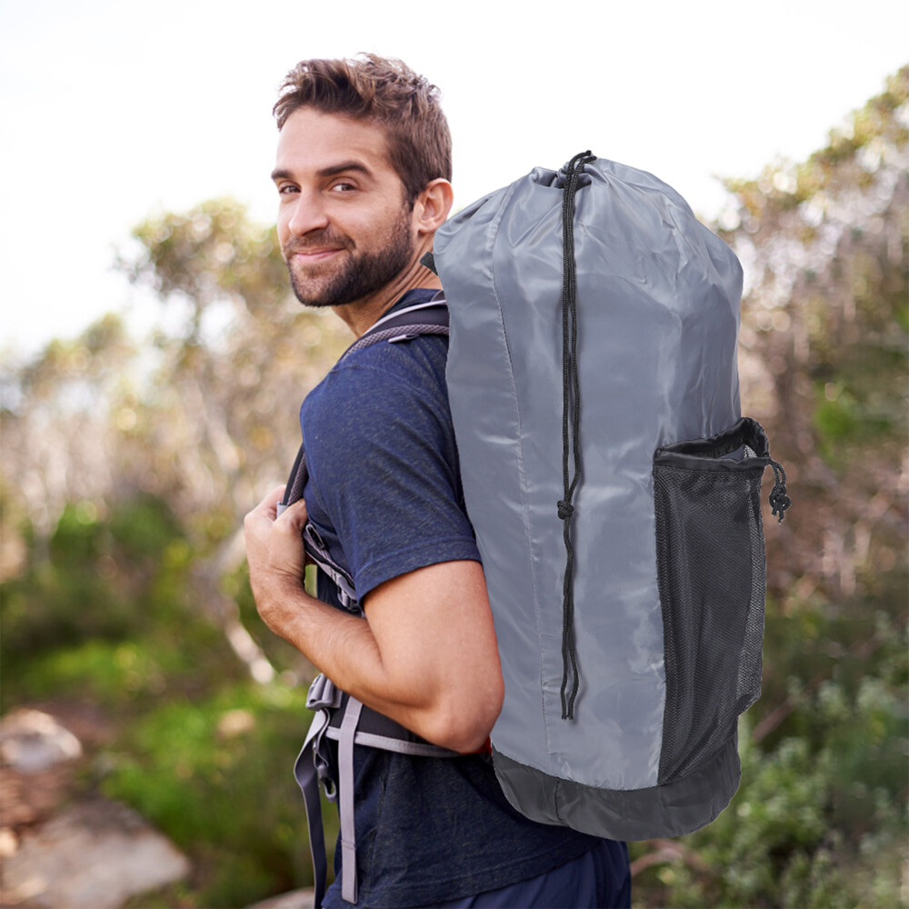 Compact Shoulder Backpack Laundry Bag for Travel Storage and Organization