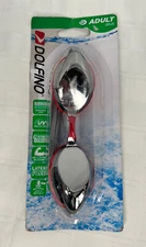 Dolfino Adult Zeus Mirrored Swim Goggle New Red Free Shipping (Box O)