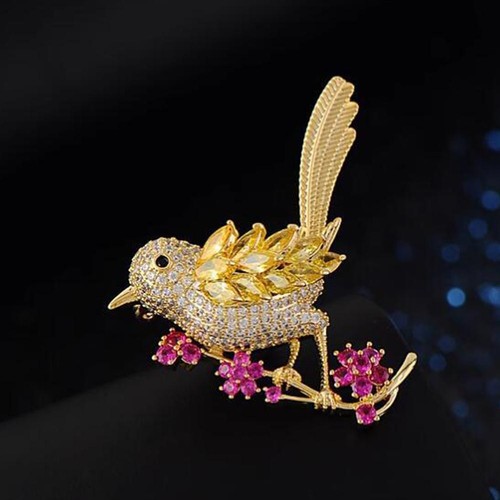 Spilla Corsetto Strass Lucido Carino Uccellino Babbo Decorato Babbo Donna V4M7 - Foto 11 di 11