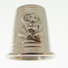 STERLING SILVER MONKEY THIMBLE. HALLMARKED STERLING SILVER CHIMPANZEE THIMBLE