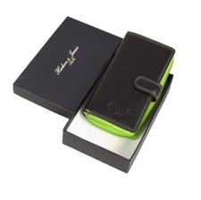 Hudson & James Ladies RFID Safe Designer Real Leather Purse Card Women Wallet Zi