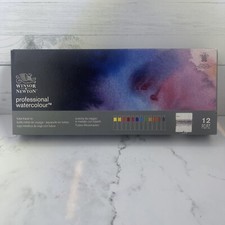 WINSOR  NEWTON Professional Watercolor Tube Travel Tin 12 Tubes, 0190552 NEW